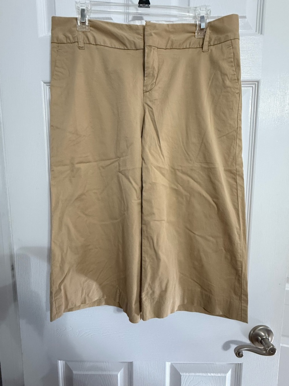 GAP Beige Stretch Waist Capri Wide-leg
